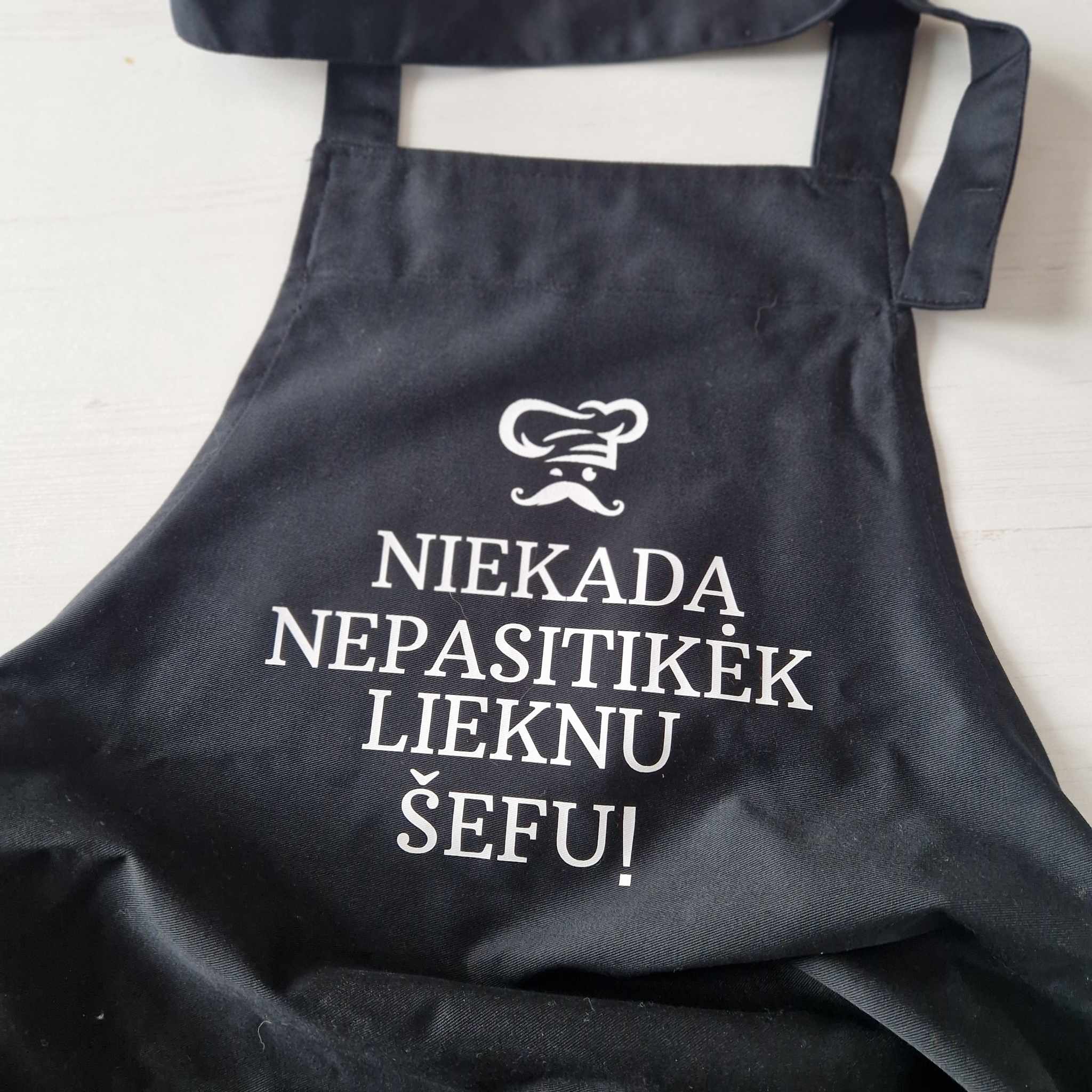 Prijuostė "Niekada nepasitikėk lieknu šefu"