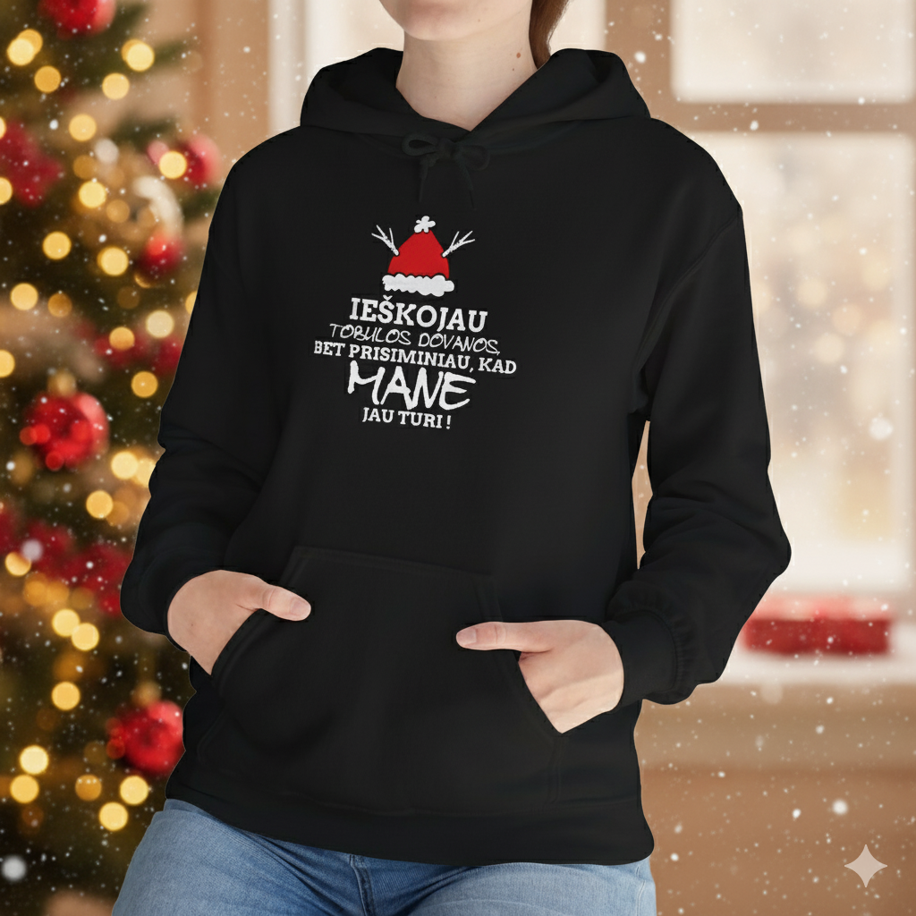 Premium bliuzonas su kapišonu "Ieškojau tobulos dovanos , bet supratau, kad  mane jau turi"