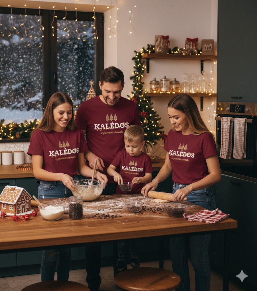 Marškinėliai "Kalėdos ir pasimiršta visos bėdos"