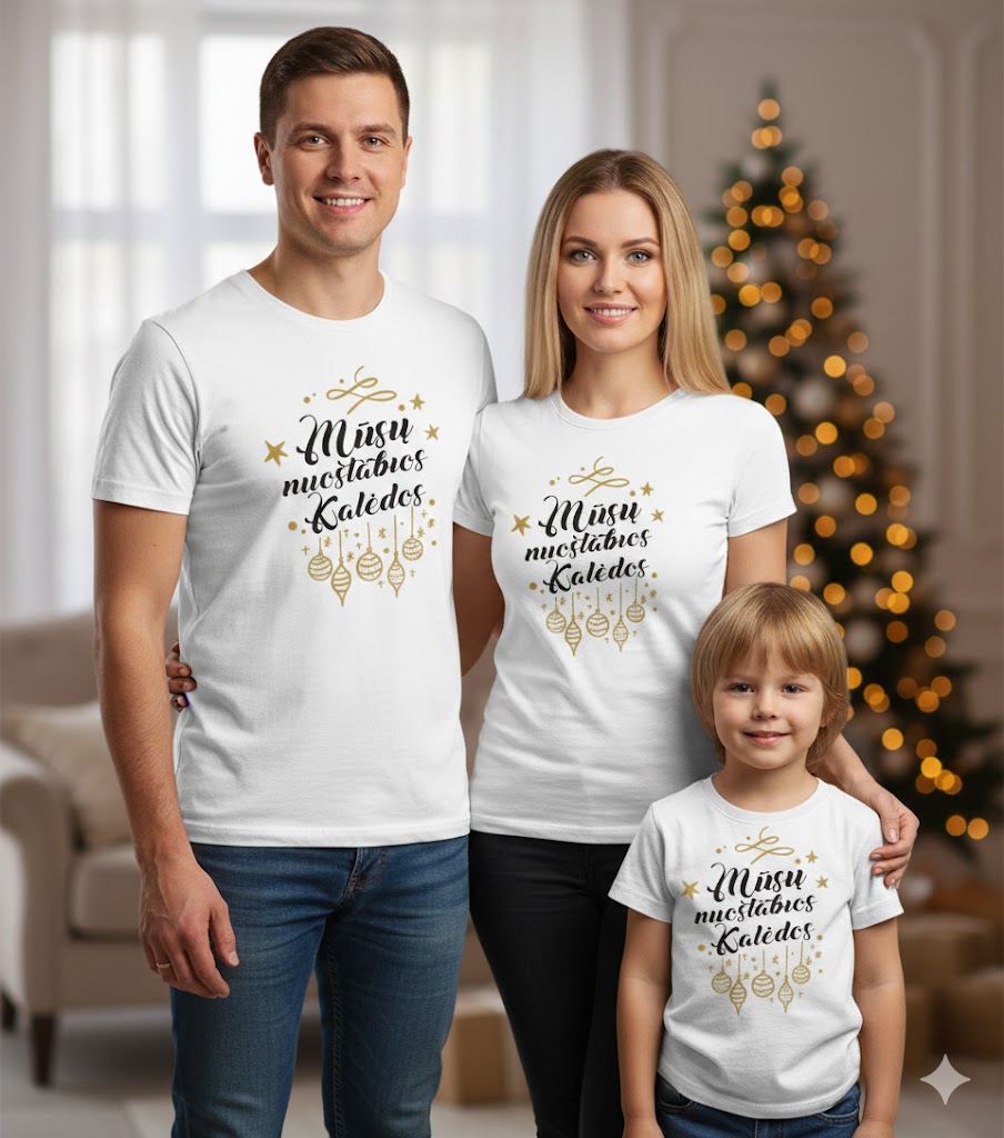 Marškinėliai "Mūsų nuostabios kalėdos"